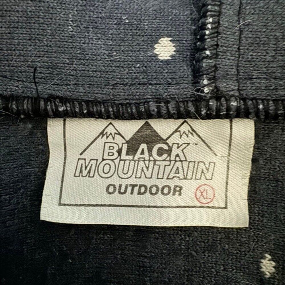 Vintage Black Mountain Winter Cabin Christmad Scene Ski Deep Pile Fleece Jacket - Picture 2 of 7